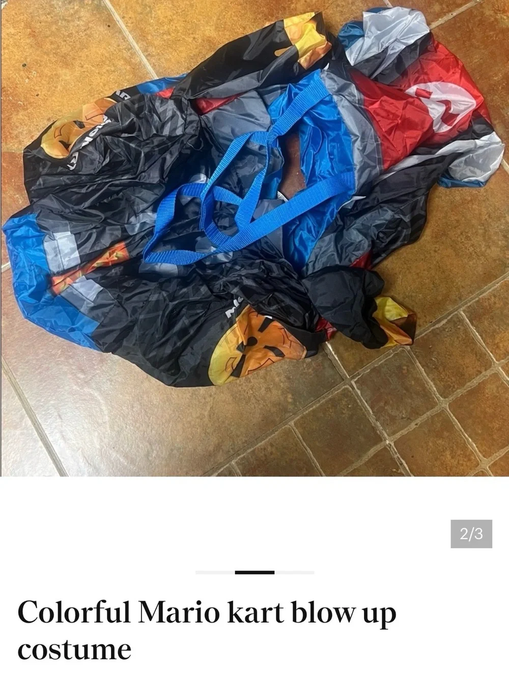 Red Inflatable Kart Kids Costume - Mario Style